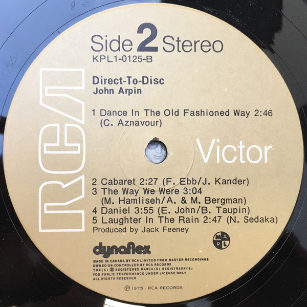 John Arpin - Direct-To-Disc (LP, Album) (Very Good Plus (VG+)) - Image 4