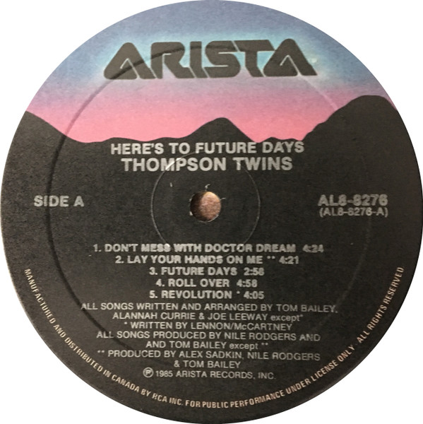Thompson Twins - Here's To Future Days (LP, Album) (Mint (M)) - Image 3