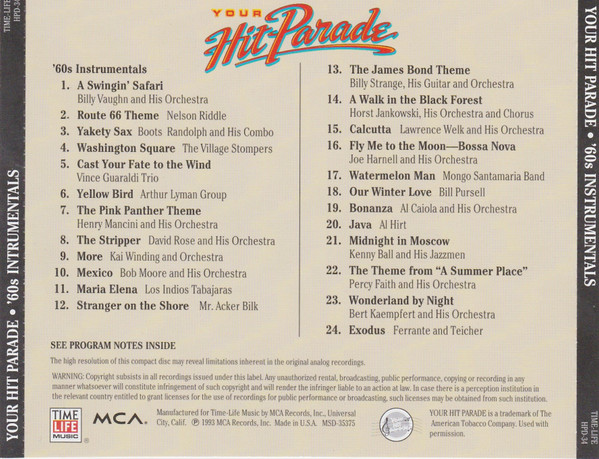 Various - Your Hit Parade - '60s Instrumentals (CD, Comp) (Near Mint (NM or M-)) - Image 2