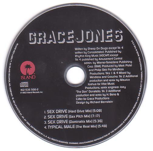 Grace Jones - Sex Drive (CD, Single) (Near Mint (NM or M-)) - Image 2