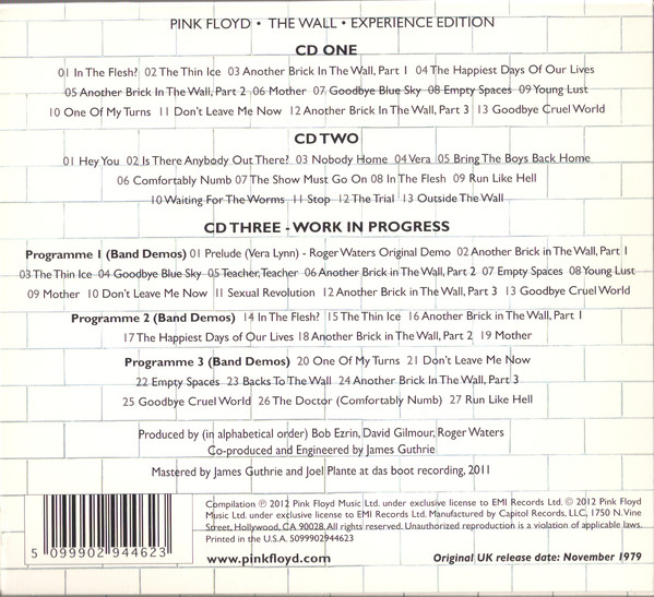 Pink Floyd - The Wall (2xCD, Album, RE + CD + RM, Dig) (Near Mint (NM or M-)) - Image 2