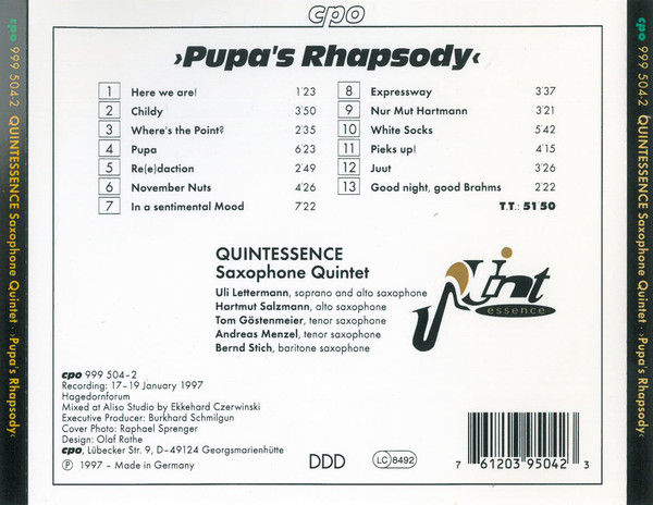 Quintessence Saxophone Quintet - Pupa's Rhapsody (CD, Album) (Mint (M)) - Image 3