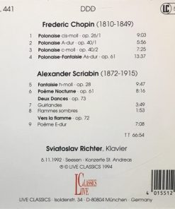 Alternative view of Sviatoslav Richter - Chopin / Scriabin (CD) (Mint (M))