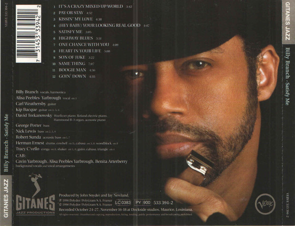 Billy Branch - Satisfy Me (CD, Album) (Near Mint (NM or M-)) - Image 2