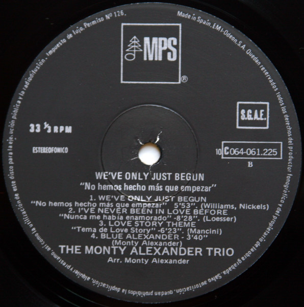 The Monty Alexander Trio - We've Only Just Begun = No Hemos Hecho Más Que Empezar (LP, Album, RE) (Very Good Plus (VG+)) - Image 4