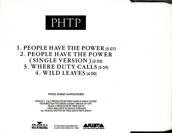 Patti Smith - People Have The Power (CD, Single) (Near Mint (NM or M-)) - Image 3