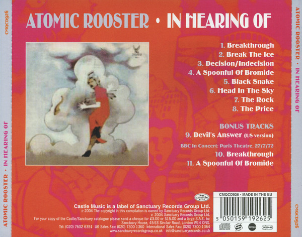 Atomic Rooster - In Hearing Of (CD, Album, RP, Exp) (Mint (M)) - Image 3