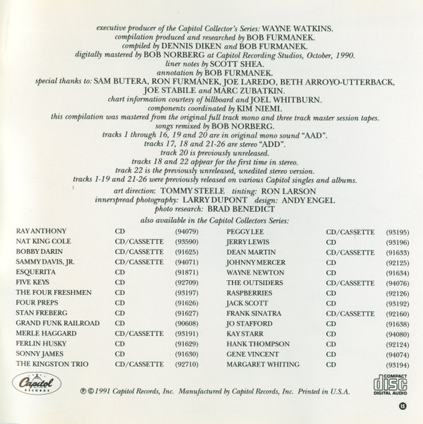 Louis Prima - Capitol Collectors Series (CD, Comp, RM) (Near Mint (NM or M-)) - Image 5