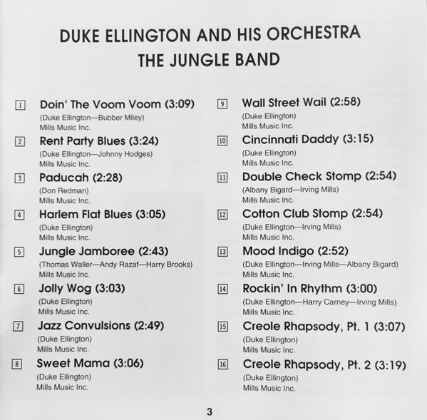 Duke Ellington And His Orchestra - The Jungle Band: The Brunswick Era - Volume Two, 1929-31 (CD, Comp, RE) (Near Mint (NM or M-)) - Image 5