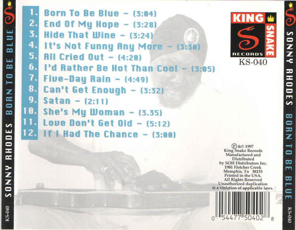 Sonny Rhodes - Born To Be Blue (CD, Album) (Near Mint (NM or M-)) - Image 2