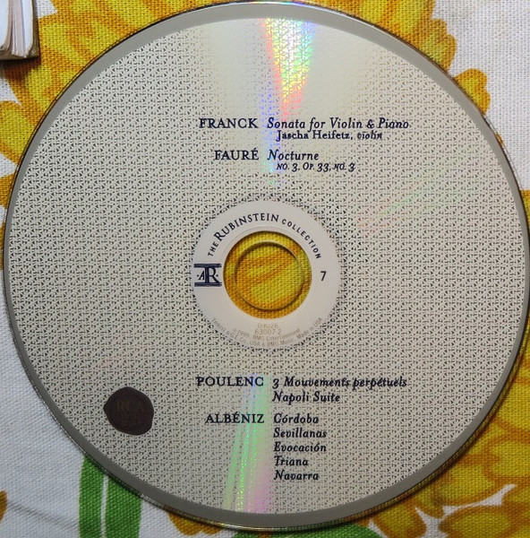 César Franck, Gabriel Fauré, Francis Poulenc, Isaac Albéniz, Arthur Rubinstein, Jascha Heifetz - Arthur Rubinstein (CD, Comp, Mono, RM, Dig) (Near Mint (NM or M-)) - Image 3