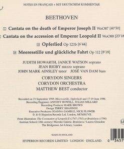 Alternative view of Ludwig van Beethoven, Judith Holton, Janice Watson, Jean Rigby, John Mark Ainsley, José van Dam, Corydon Singers, Corydon Orchestra, Matthew Best (2) - Cantata On The Death Of Emperor Joseph II / Cantata On The Accession Of Emperor Leopold II (CD) (Near Mint (NM or M-))