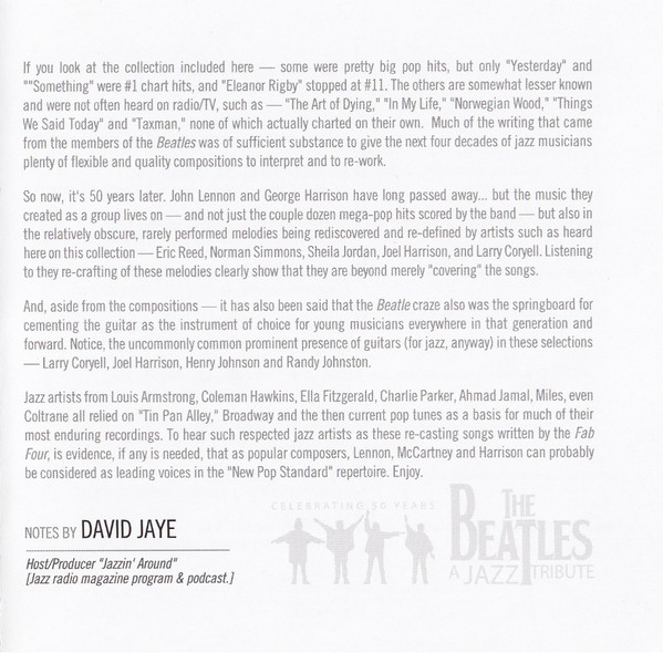 Various - The Beatles: A Jazz Tribute - Celebrating 50 Years (CD, Comp) (Near Mint (NM or M-)) - Image 5