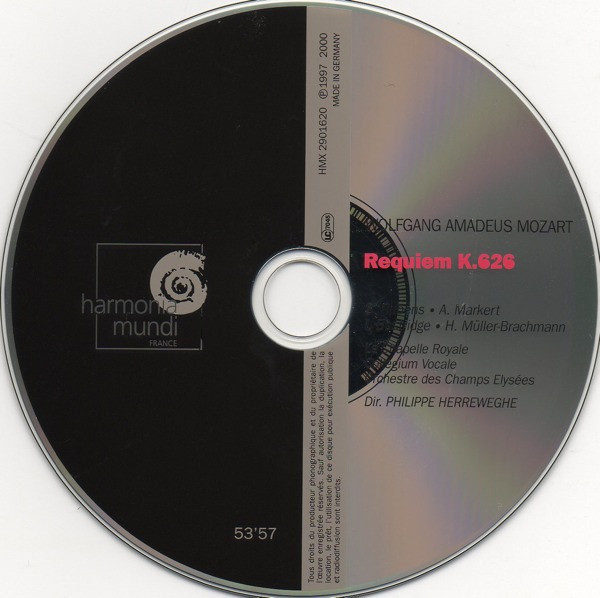 Wolfgang Amadeus Mozart - Philippe Herreweghe - Requiem (CD, RE, O-C) (Near Mint (NM or M-)) - Image 3