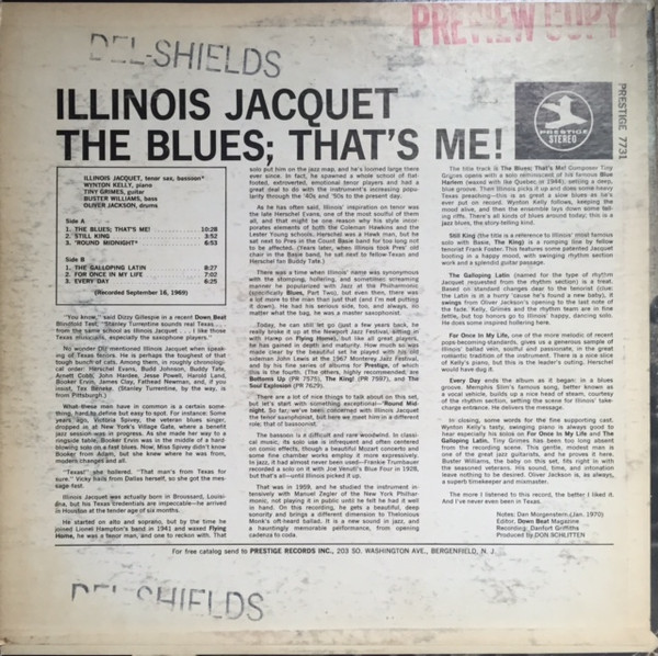 Illinois Jacquet - The Blues; That's Me! (LP, Album) (Very Good Plus (VG+)) - Image 2