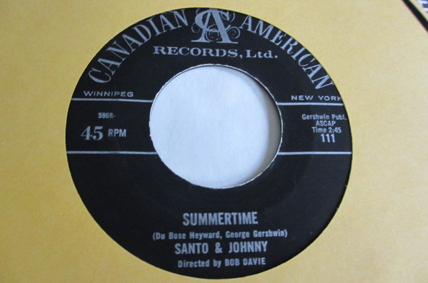 Santo & Johnny - Caravan / Summertime (7", Single) (Near Mint (NM or M-)) - Image 2