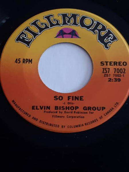 The Elvin Bishop Group - So Fine / Sweet Potato (7", Single) (Very Good Plus (VG+))