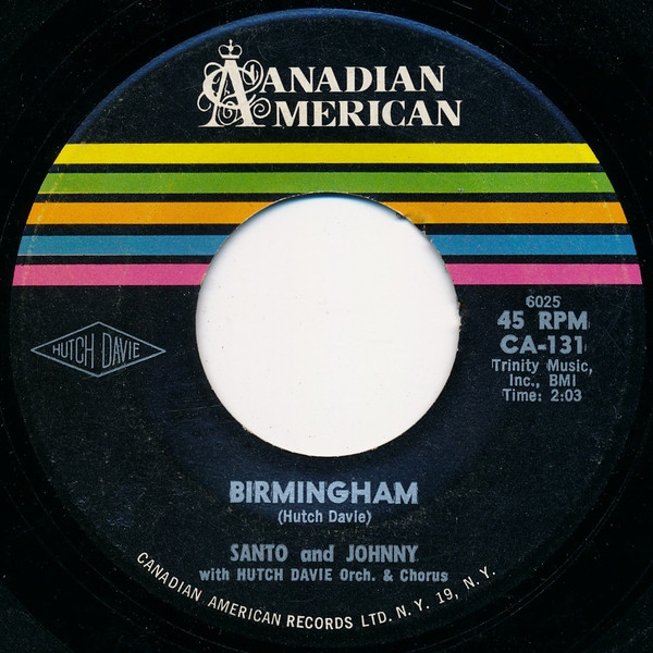 Santo And Johnny* - Birmingham (7", Single) (Near Mint (NM or M-))
