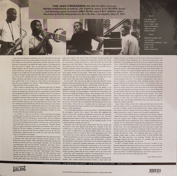 The Jazz Crusaders* - Freedom Sound (LP, Album, RE) (Near Mint (NM or M-)) - Image 2
