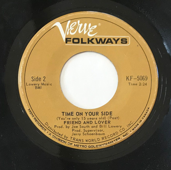 Friend And Lover - Reach Out Of The Darkness / Time On Your Side (7", Single) (Very Good Plus (VG+)) - Image 2