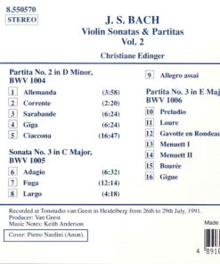 Alternative view of Johann Sebastian Bach, Christiane Edinger - Violin Sonatas And Partitas For Solo Violin, Vol. 2 (CD, Album) (Near Mint (NM or M-))