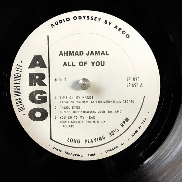 Ahmad Jamal - All Of You (LP, Mono) (Good Plus (G+)) - Image 3