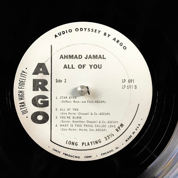 Ahmad Jamal - All Of You (LP, Mono) (Good Plus (G+)) - Image 4