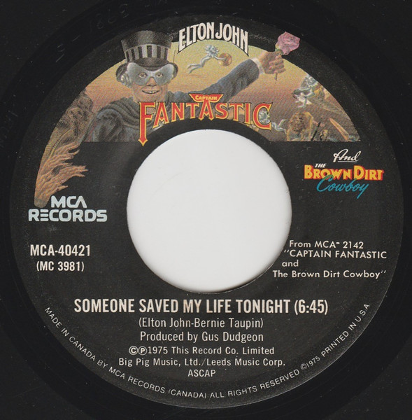 Elton John - Someone Saved My Life Tonight (7", Single) (Very Good Plus (VG+))