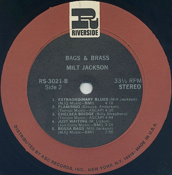 Milt Jackson - Bags & Brass (LP, Album, RE) (Near Mint (NM or M-)) - Image 4