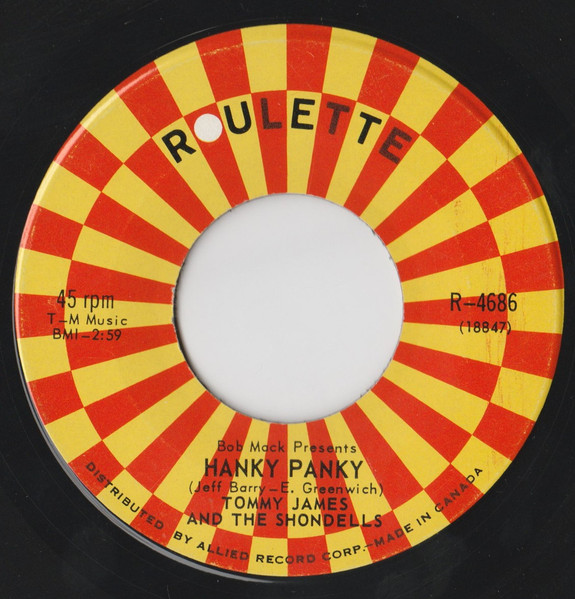 Tommy James And The Shondells* - Hanky Panky / Thunderbolt (7", Single) (Very Good Plus (VG+))