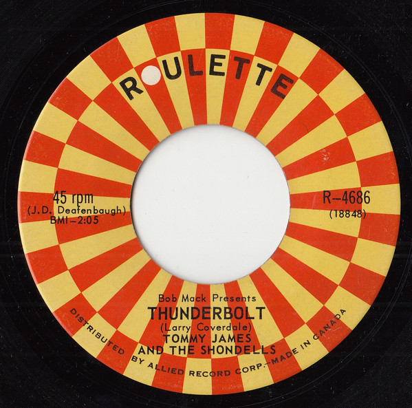 Tommy James And The Shondells* - Hanky Panky / Thunderbolt (7", Single) (Very Good Plus (VG+)) - Image 2