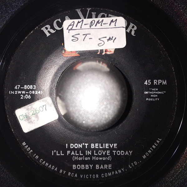 Bobby Bare - To Whom It May Concern / I Don't Believe I'll Fall In Love Today (7", Mono, Hol) (Near Mint (NM or M-)) - Image 2