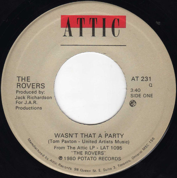 The Rovers (3) - Wasn't That A Party (7", Single) (Near Mint (NM or M-))