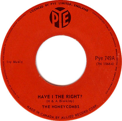 The Honeycombs - Have I The Right? (7", Single) (Very Good Plus (VG+))