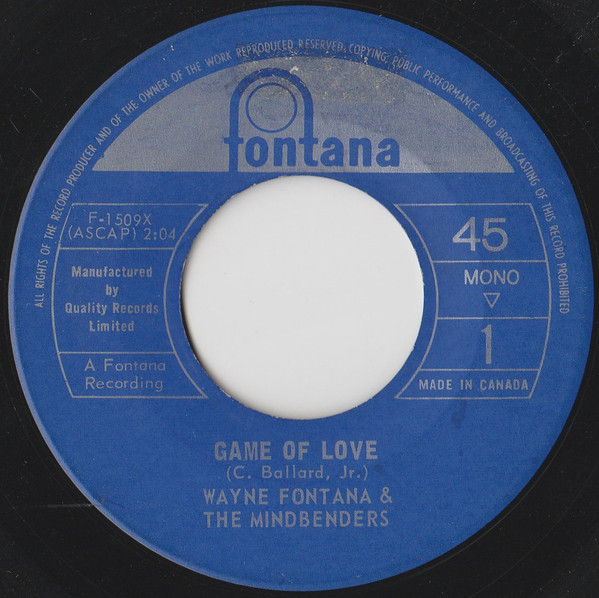 Wayne Fontana & The Mindbenders - Game Of Love / One More Time (7", Single) (Very Good Plus (VG+))
