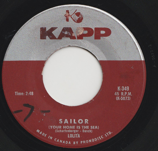 Lolita (3) - Sailor (Your Home Is The Sea) / La Luna (Quando La Luna) (7", Single) (Very Good Plus (VG+))