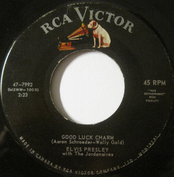 Elvis Presley With The Jordanaires - Good Luck Charm (7", Single) (Near Mint (NM or M-)) - Image 3