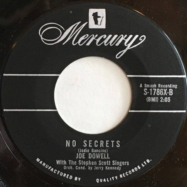 Joe Dowell - Poor Little Cupid / No Secrets (7", Single) (Near Mint (NM or M-)) - Image 2