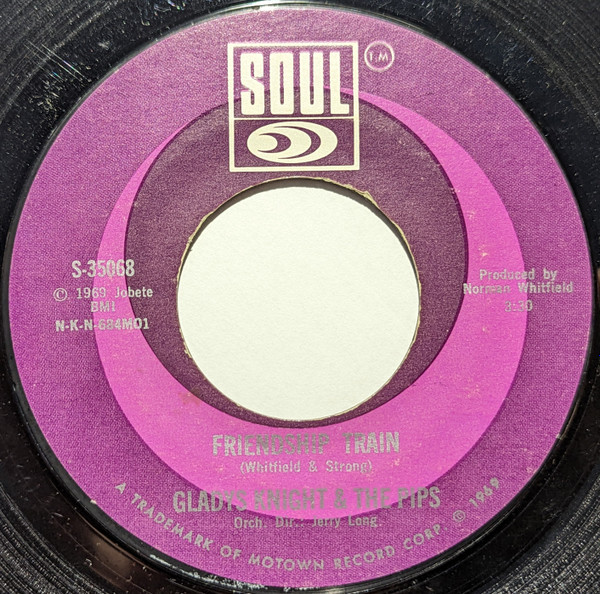 Gladys Knight And The Pips - Friendship Train (7", Styrene, Mon) (Near Mint (NM or M-))