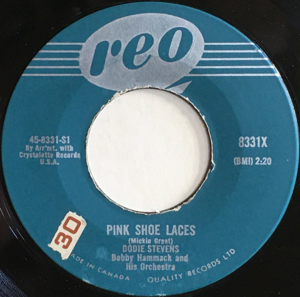 Dodie Stevens - Pink Shoe Laces (7", Single) (Near Mint (NM or M-))