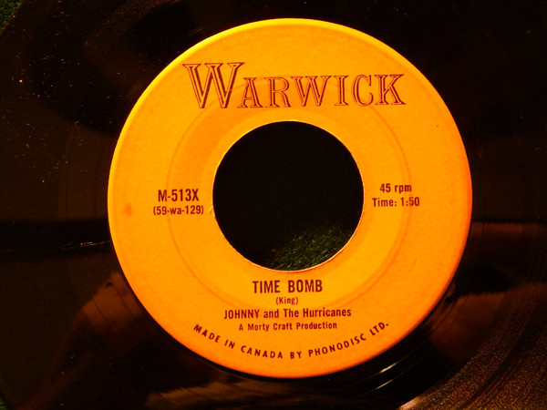 Johnny And The Hurricanes - Reveille Rock / Time Bomb (7", Single) (Good Plus (G+)) - Image 2