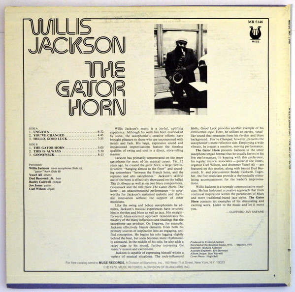 Willis Jackson - The Gator Horn (LP, Album, Promo) (Near Mint (NM or M-)) - Image 2