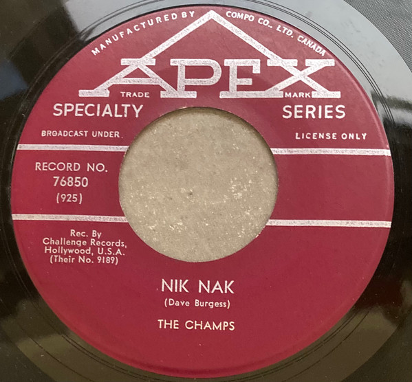 The Champs - Nik Nak / Shades (7", Single) (Near Mint (NM or M-)) - Image 2
