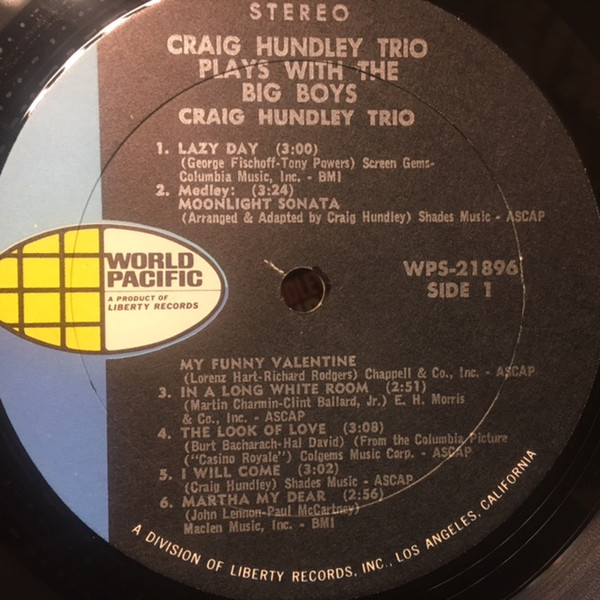 Craig Hundley Trio + Orchestra (14) - Craig Hundley Trio Plays With The Big Boys (LP) (Near Mint (NM or M-)) - Image 2