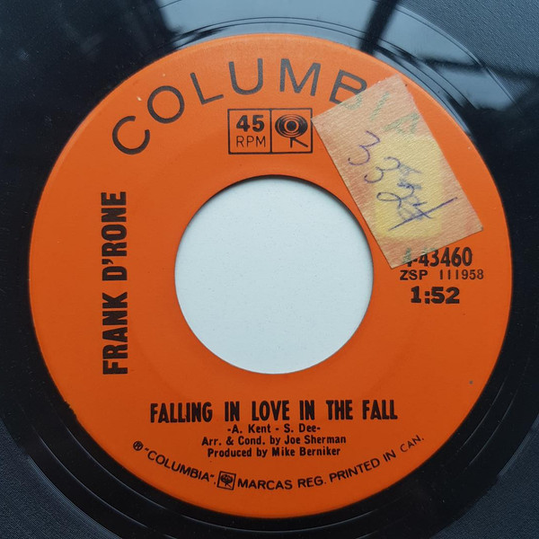 Frank D'Rone - Falling In Love In The Fall / Names In A Heart (7", Single) (Near Mint (NM or M-))