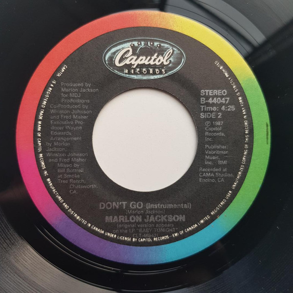 Marlon Jackson - Don't Go (7", Single) (Near Mint (NM or M-)) - Image 2