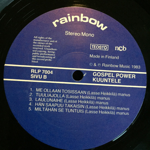Gospel Power - Kuuntele (LP, Album) (Very Good (VG)) - Image 3