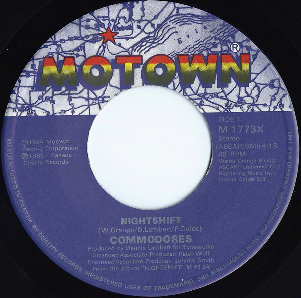 Commodores - Nightshift / I Keep Running (7", Single) (Very Good Plus (VG+))