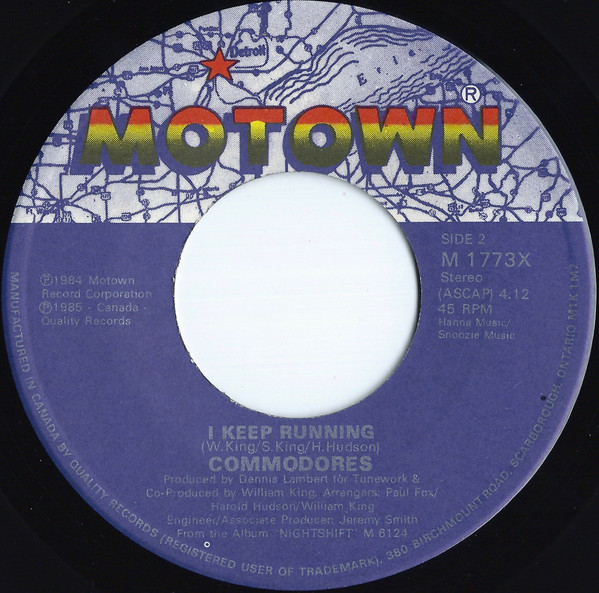 Commodores - Nightshift / I Keep Running (7", Single) (Very Good Plus (VG+)) - Image 2