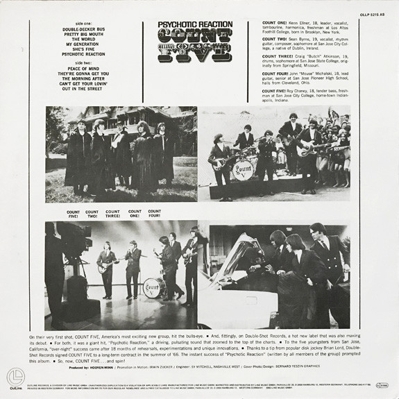 Count Five - Psychotic Reaction (LP, Album, RE) (Very Good Plus (VG+)) - Image 2